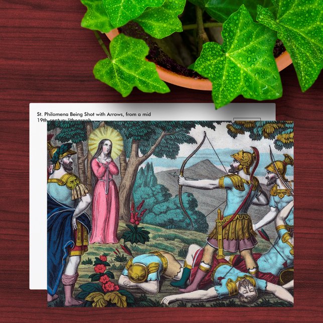 Carte Postale Sainte Philomène percée de flèches (Créateur téléchargé)