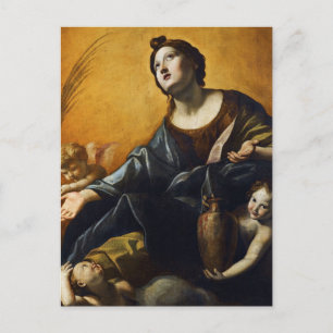 Carte Postale Sainte Praxède par Giovanni Lanfranco