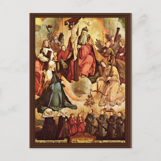 Carte Postale Sainte Trinité Avec Les Anges, Les Saints Et Ses F (Devant)