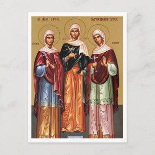 Carte Postale Saints Agapè, Irène et Chionia de Thessalonique 