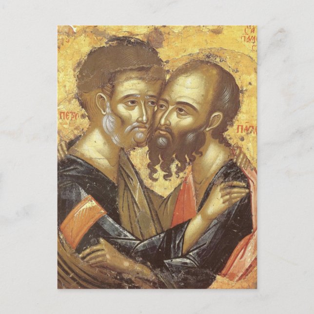 Carte Postale Saints Pierre et Paul Icône chrétienne orthodoxe (Devant)