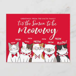 Carte Postale Saison De Chats Amusants Être Joyeux Salutation De