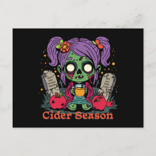 Carte Postale Saison de cidre d'Apple Zombie