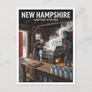 Carte Postale Saison de production de sirop d'érable au New Hamp