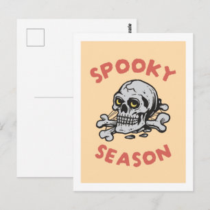 Carte Postale Saison effrayante Crâne effrayant Halloween
