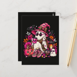Carte Postale Saison effrayante Gentil fantôme en chapeau de sor