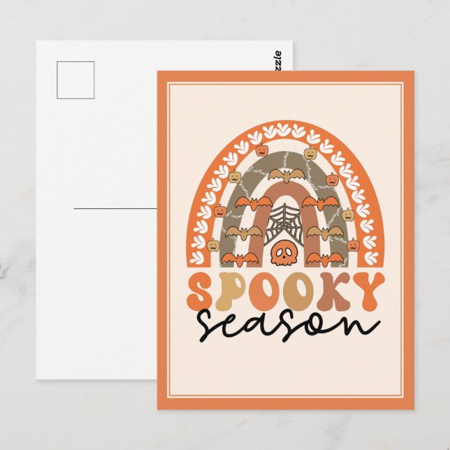 Carte Postale Saison éffrayante Halloween Rainbow Fall (Devant / Derrière)