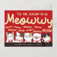 Saison être Meowwy Funny Cute Cats Caroling
