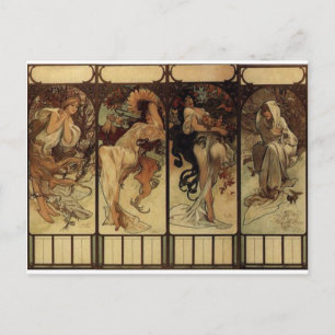 Carte Postale Saison par Alphonse Mucha