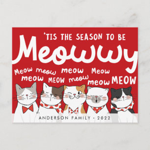 Carte Postale Saison pour être Meowww Noël Mignon Chats qui chan