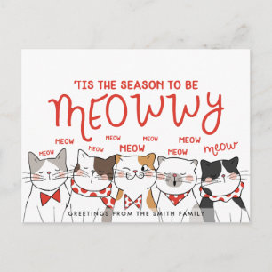 Carte Postale Saison pour être Meowwy   Salutation de vacances a