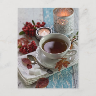 Carte Postale Saison romantique automne baies rouges encore vie