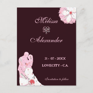 Carte Postale Sakura élégant mariage floral enregistrer la date