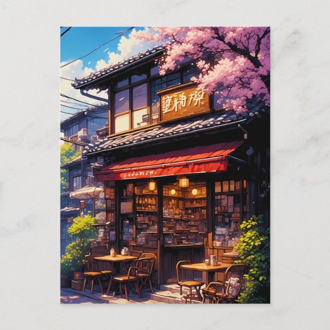 Carte Postale Sakura Kissa  - Cherry Blossom Café (Devant)