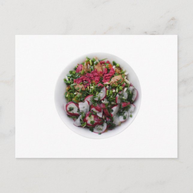Carte Postale Salade avec radis et jetons rôtis (Devant)