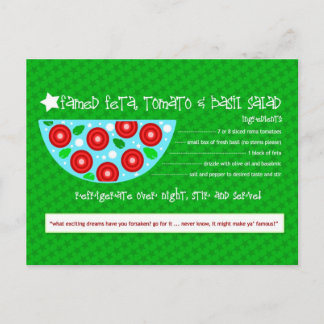 CARTE POSTALE SALADE DE BASILE DE FETA TOMATO