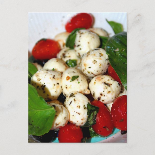 Carte Postale Salade de tomate cerise et Mozzarella (Devant)