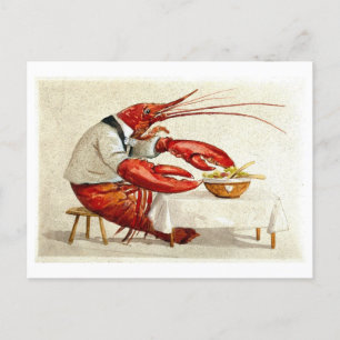 Carte postale Salade vintage pour manger du homard