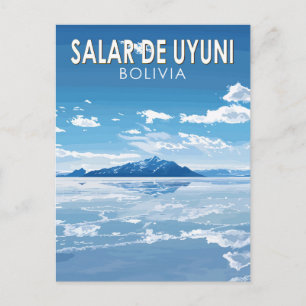 Carte Postale Salar de Uyuni Bolivie Travel Art Vintage