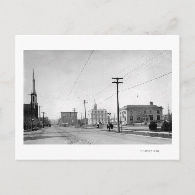 Carte Postale Salem, OR Town View State Street Photographie (Devant)