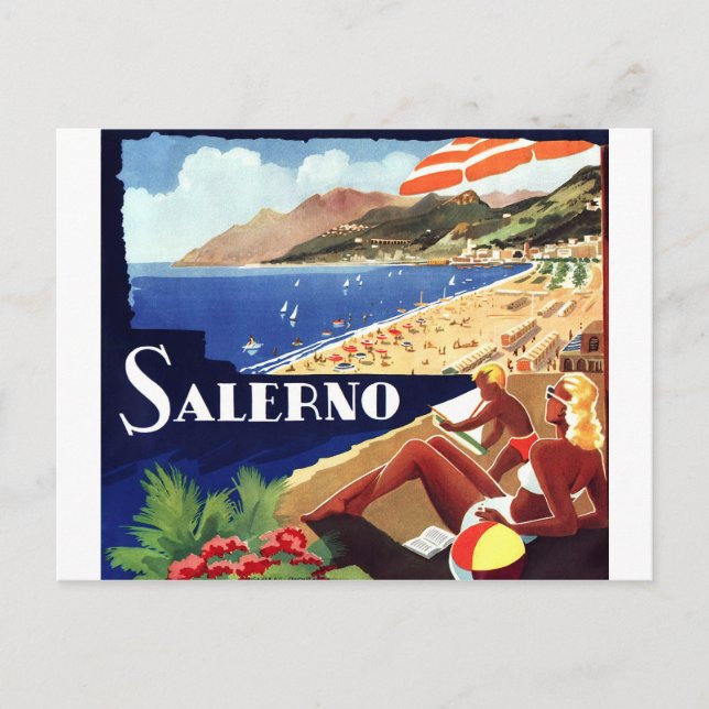 Carte Postale Salerne, Riviera italienne, Italie, vintage, voyag (Devant)