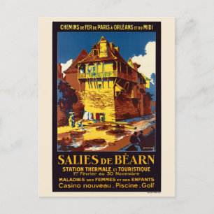 Carte Postale Salies-de-Béarn France Poster vintage 1931