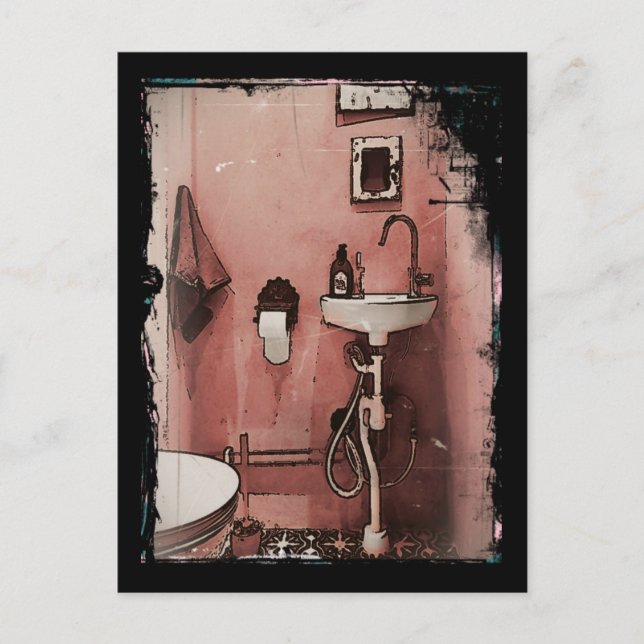 Carte Postale Salle de bain amusante (Devant)