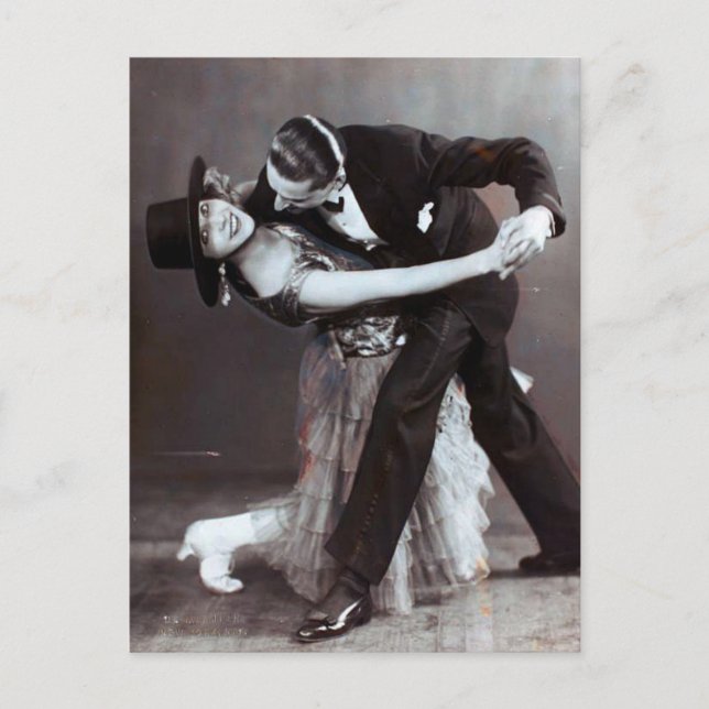 Carte Postale Salle de bal romantique Dancing Duo Photographie V (Devant)