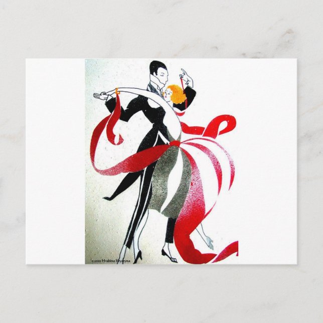 CARTE POSTALE SALLE DE BALLROOM DANSE 2 NOIR ET BLANC/COULEUR (Devant)