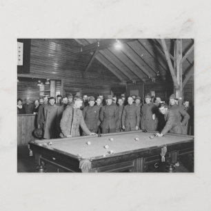 Carte Postale Salle de billard du YMCA de la Première Guerre mon