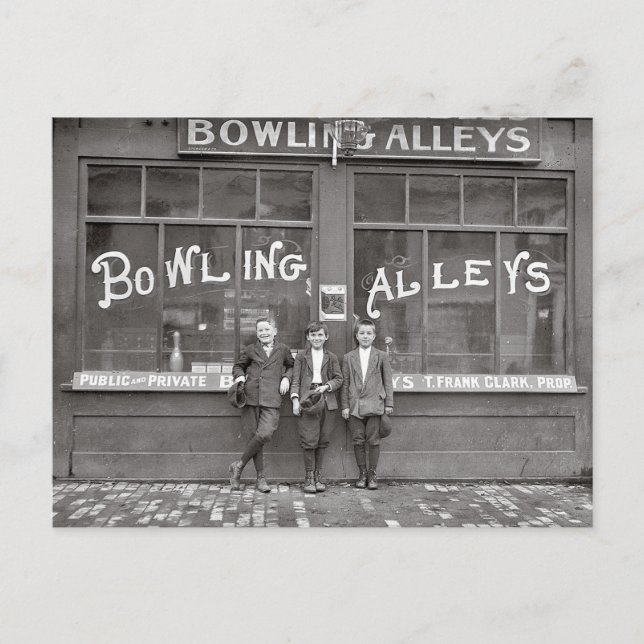 Carte Postale Salle de bowling, 1911 (Devant)
