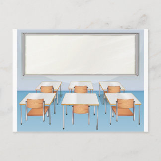 Carte Postale Salle de classe remplie de chaises et de tables
