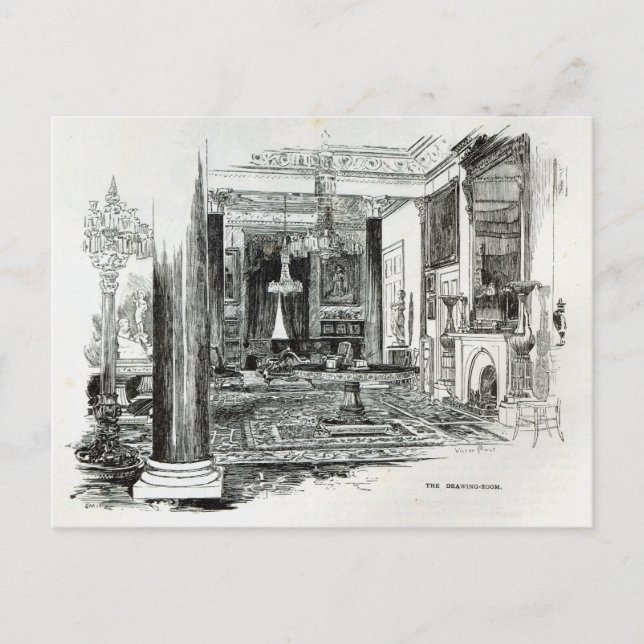 Carte Postale Salle De Dessin, Maison Osborne (Devant)