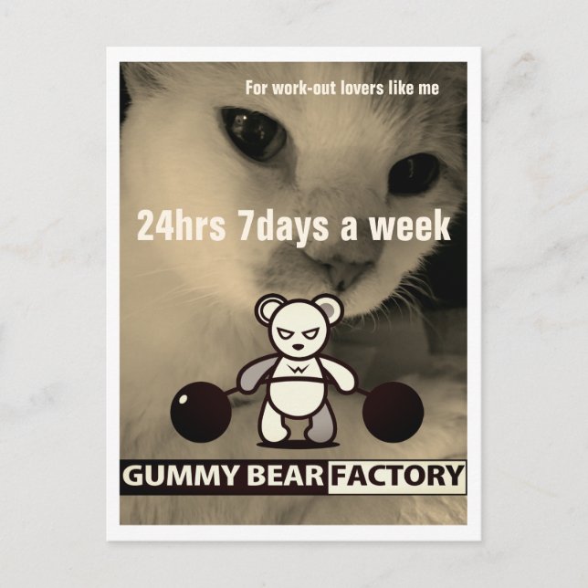Carte Postale Salle De Fitness Gummy Bear Factory (Devant)
