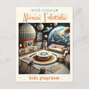 Carte Postale Salle de jeux futuriste atomique pour enfants de l