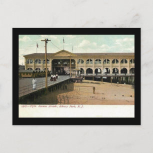 Carte Postale Salle de promenade, Asbury Park, NJ 1907 Vintage