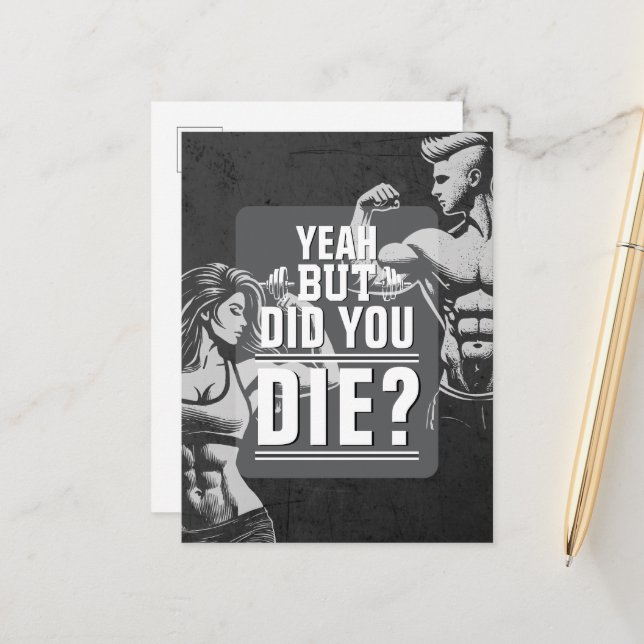 Carte Postale Salle de sport Fitness Musculation Motivationnel (Devant/Arrière en situation)