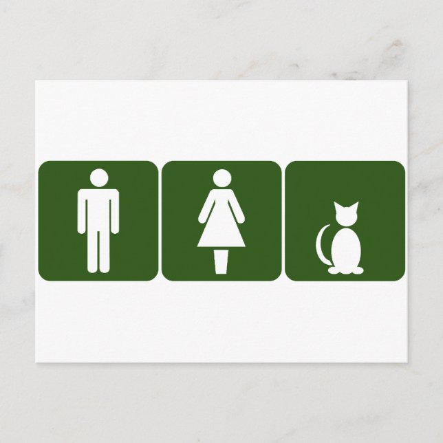 Carte Postale Salle de toilettes pour chats (Devant)