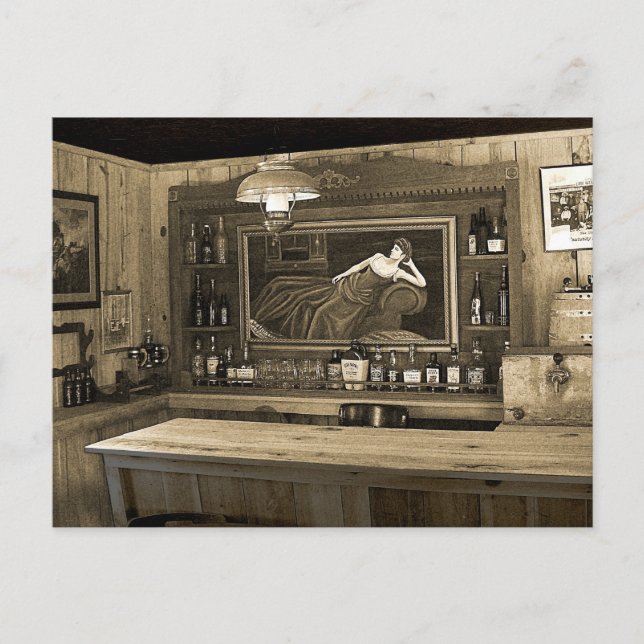 Carte Postale Salon Cowboy (Devant)