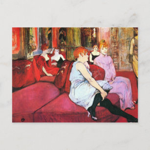 Carte Postale Salon dans la rue de Moulins par Toulouse-Lautrec