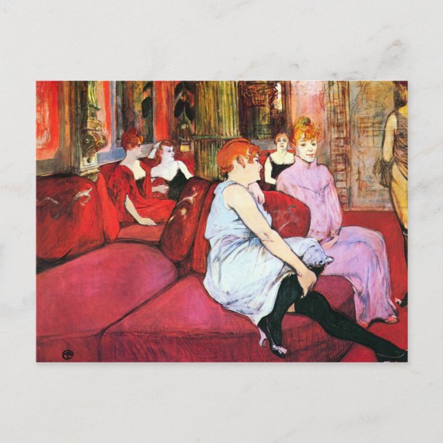 Carte Postale Salon dans la rue de Moulins par Toulouse-Lautrec (Devant)