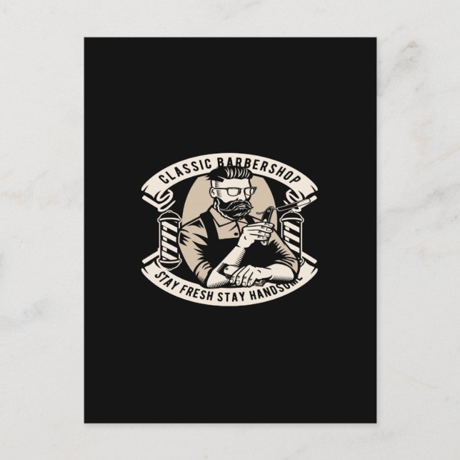 Carte Postale salon de barbier classique séjour frais séjour bea (Devant)