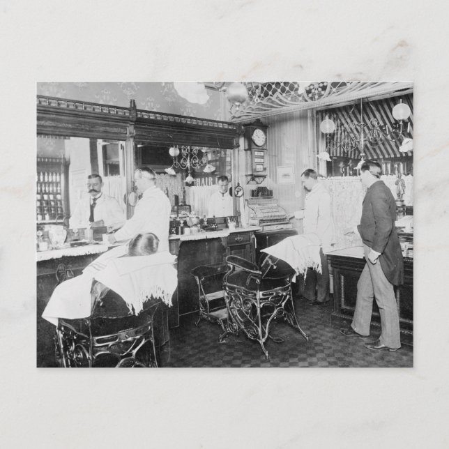 Carte Postale Salon de coiffure de New York, 1895 (Devant)