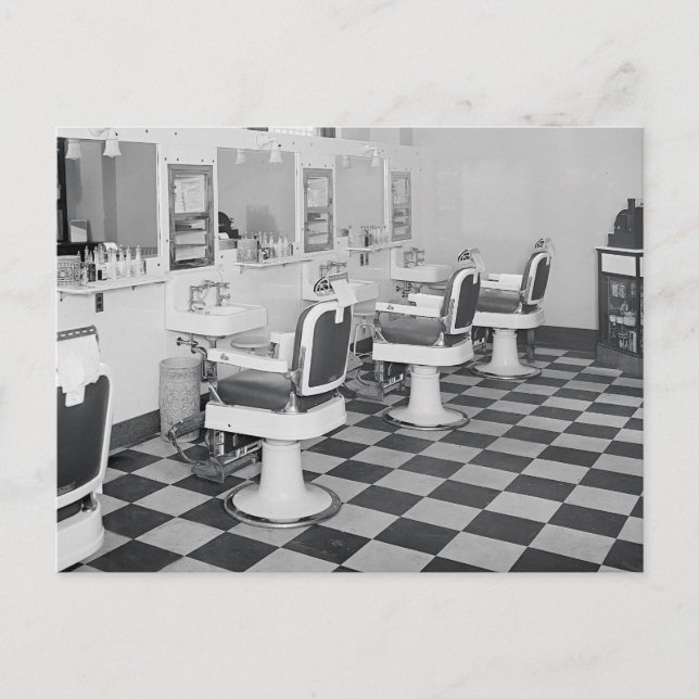 Carte Postale Salon de coiffure Executive, 1935 (Devant)