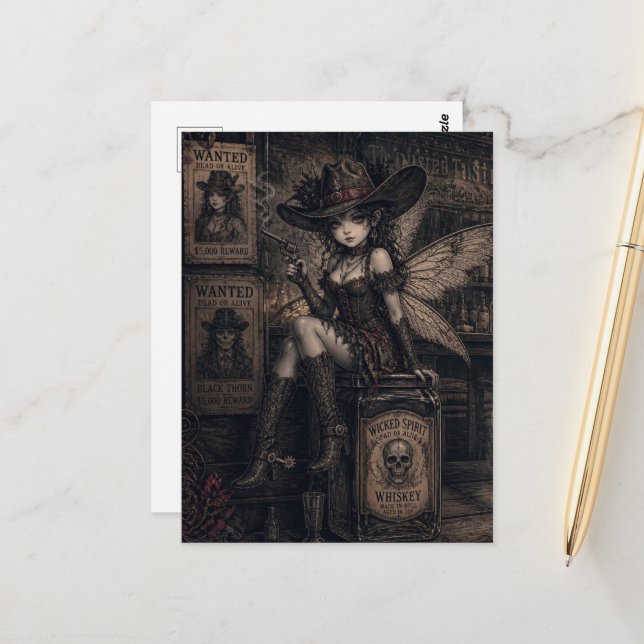 Carte Postale Salon de l'Ouest Fée (Devant/Arrière en situation)