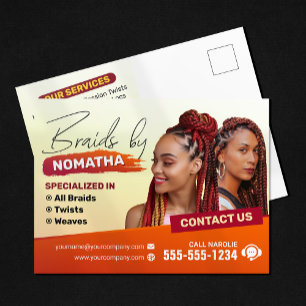 Carte Postale Salon de tressage moderne Styliste de tresses Coif