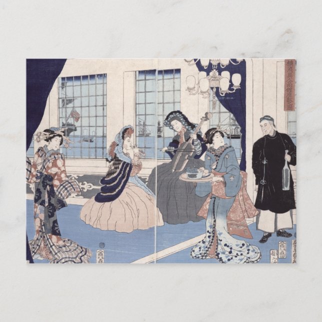 Carte Postale Salon d'une maison de marchands étrangers à (Devant)