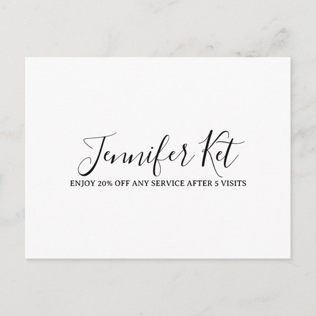 Carte Postale Salon spa business discount offer website visits a (Devant)