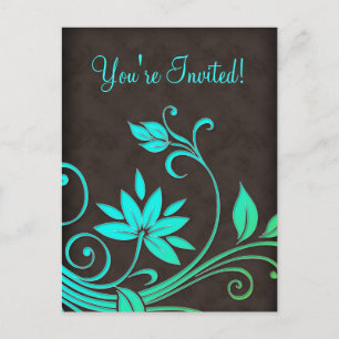 Carte Postale Salon Spa Floral Postcard Invitation BGB