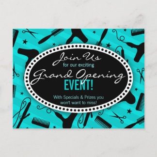 Carte Postale Salon turquoise Blue Hair Grand Ouverture